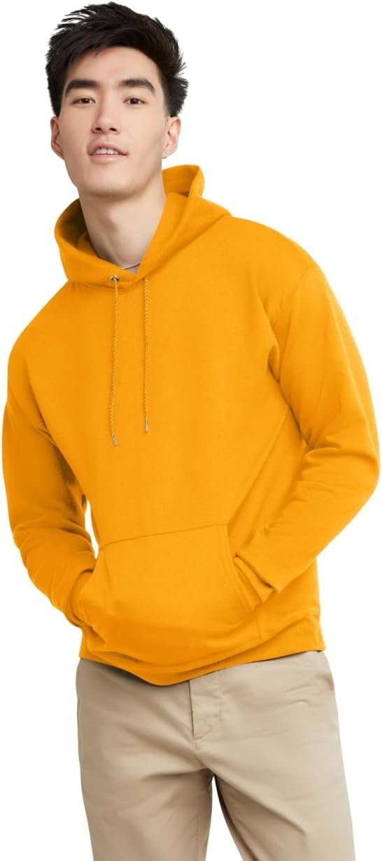 Men's Sweatshirt Cotton Blend Hoodie-Gold - Image 2