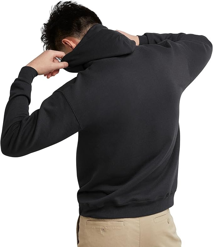 Men's Sweatshirt Cotton Blend Hoodie-Black - Image 3