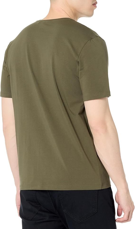 Men's Mix&Match Crewneck Cotton Lounge T-Shirt-Deep Olive Green - Image 2