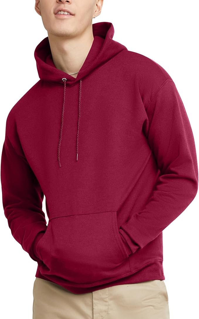 Men's Sweatshirt Cotton Blend Hoodie-Cardinal - Image 2