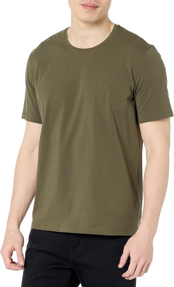 Men's Mix&Match Crewneck Cotton Lounge T-Shirt-Deep Olive Green