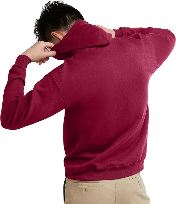 Men's Sweatshirt Cotton Blend Hoodie-Cardinal - Image 3